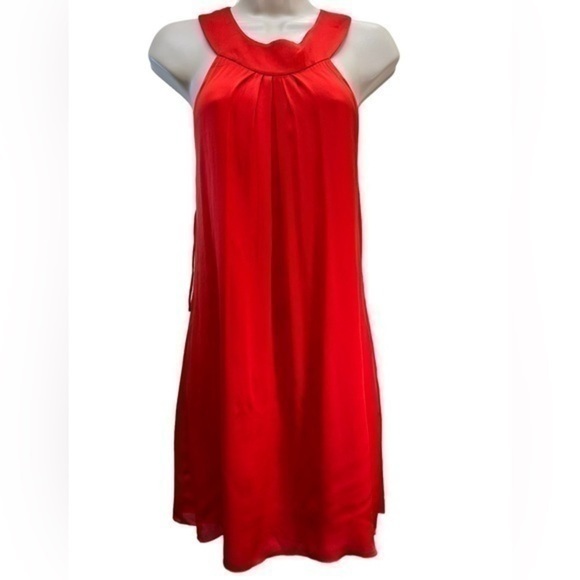 Alice + Olivia Red Silk Dress Tiered Ruffles - Picture 1 of 7